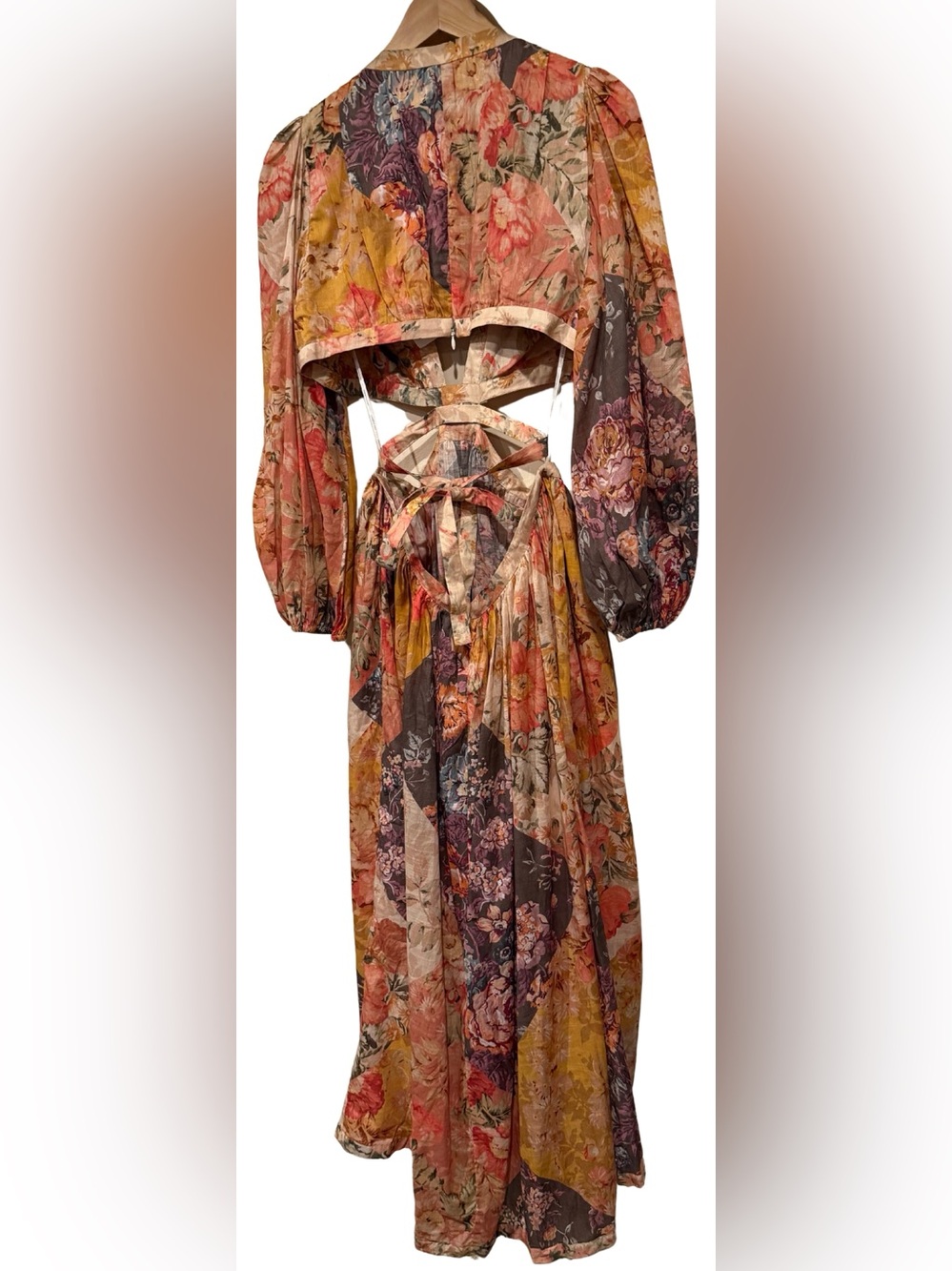 Zimmermann 100% Cotton Pattie Patchwork Long Dress AU 3 Maxi Romantic Resortwear - Picture 6 of 8